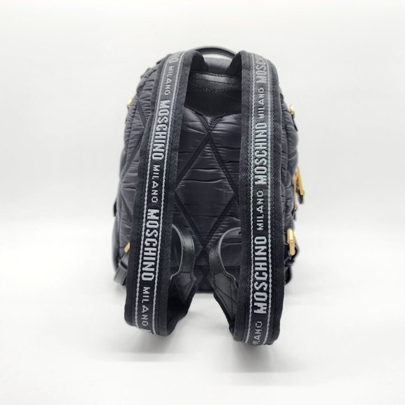 Moschino Quilted Nylon Backpack | Navy | NEW Defective - Picture 3 of 8